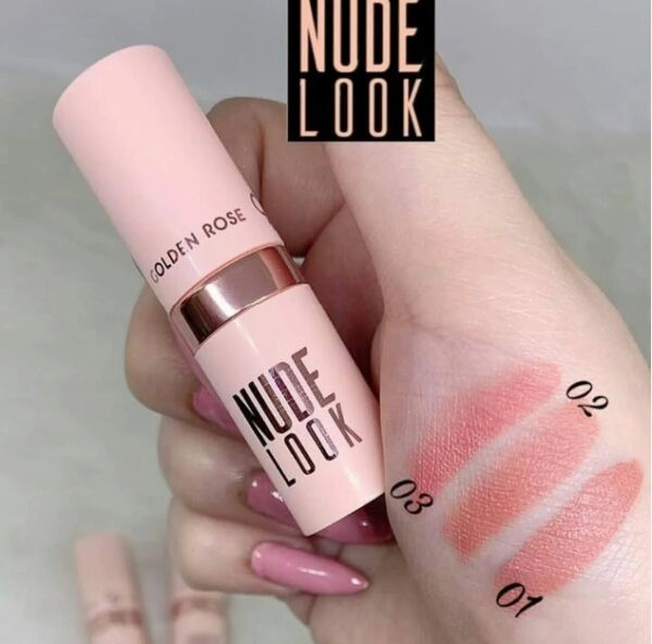 رژ لب جامد مات Nude Look گلدن رز شماره 03 pinky nude