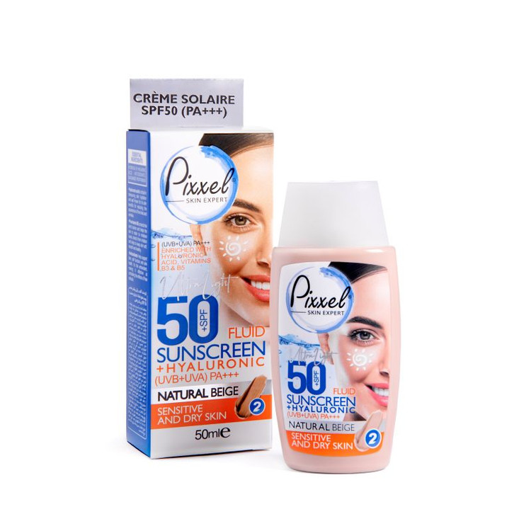 کرم ضد آفتاب رنگی SPF50 پوست خشک، نرمال و حساس پیکسل – بژ طبیعی