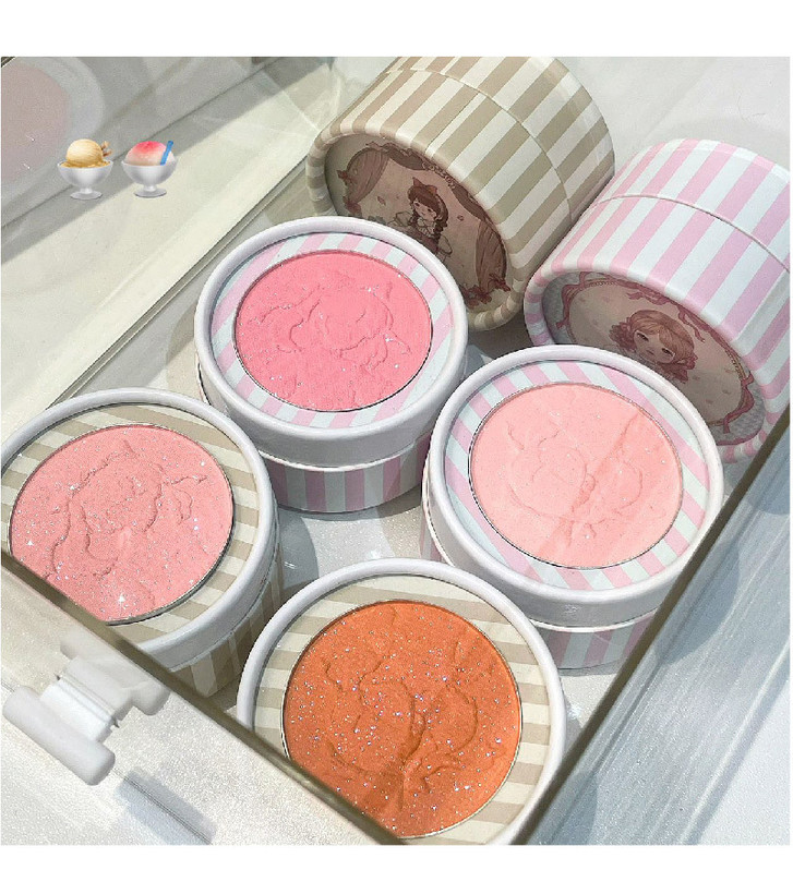 رژگونه پودری تک رنگ شاین دار طرح عروسکی Herorange